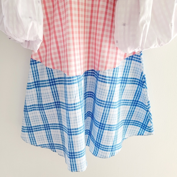 Rococo Sand Dress Camellia Gingham Blouson Sleeves Sequins Boho Fairy Festival - Picture 11 of 16